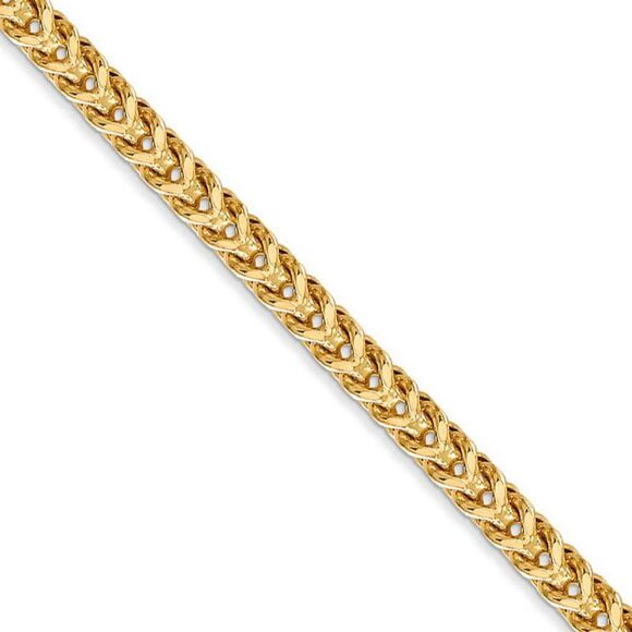 3.7mm 14k Yellow Gold Hollow Franco Chain Necklace, 22 Inch - Picture 1 of 8